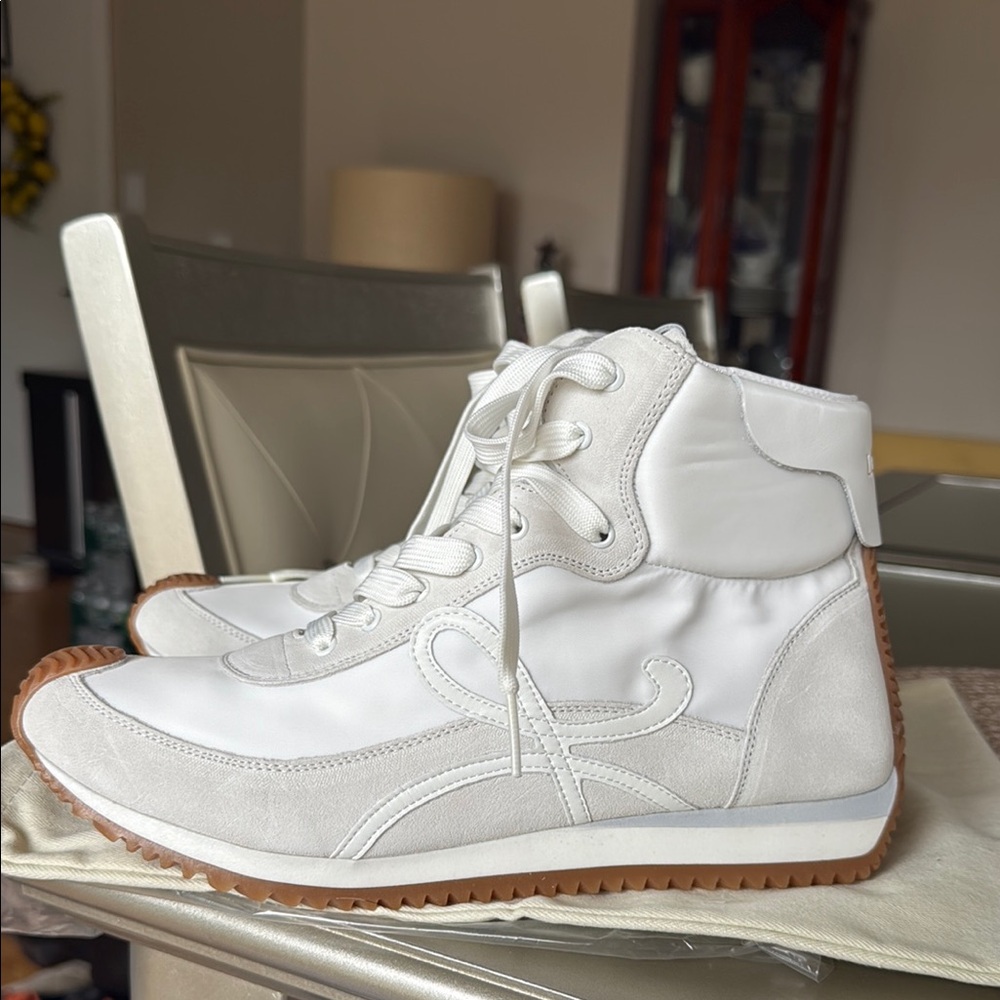 Loewe White High-Top Sneakers with Retro Design, brand new item